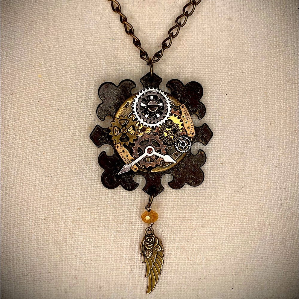 Steampunk, hand crafted, one of a kind pendant